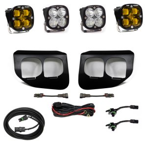 Ford Super Duty Fog Light Pocket Kit - Baja Designs - Dual FPK SAE/Sport - Amber - `20-`27